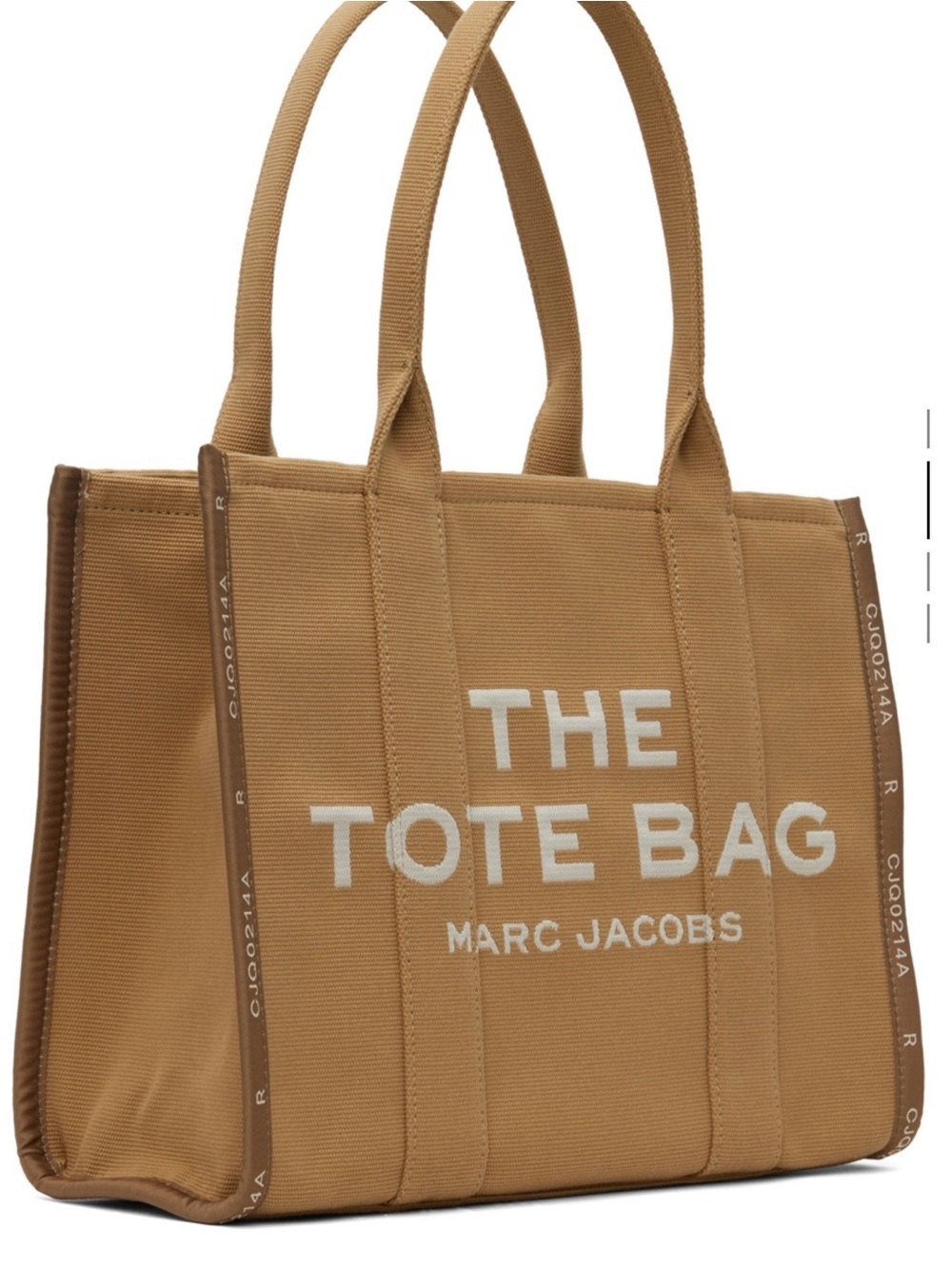 Marc Jacobs Tan 'The Jacquard Large 'The Tote Bag' with White Logo - Picture 3 of 5
